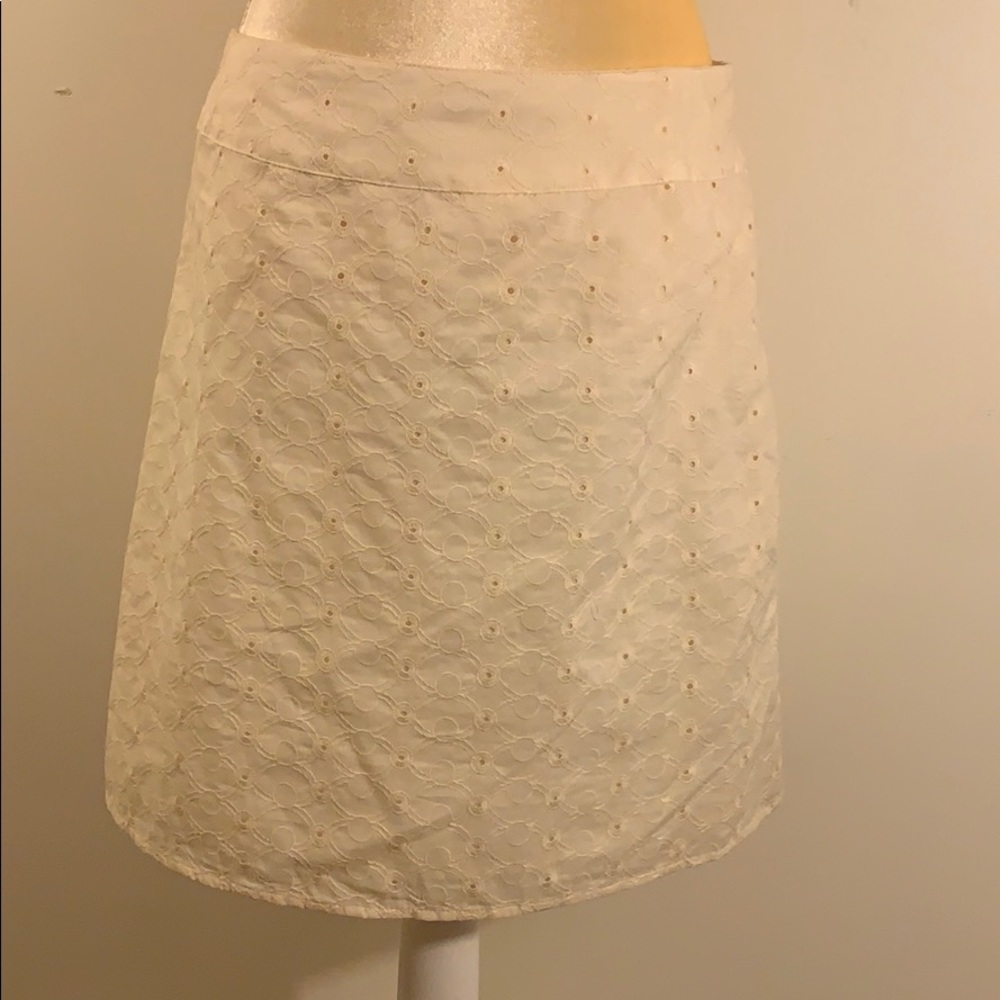 Cream eyelet skirt